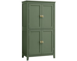 ByRoos Kast - 1 stuk - Opbergkast - 4-deurs - Kast met opbergruimte - Modern - Huiselijk - Multifunctioneel - Slaapkamerkast - Woonkamerkast - Studeerkamerkast - Gangkast - Kinderkamer - Kastje - Zee groen - Hout