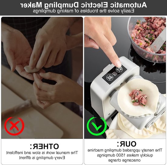 Automatische machine voor het maken van dumplings, elektrische ravioli-vormer, snel en eenvoudig deeg en vulling bereiden, ideaal voor thuisgebruik en feesten — afbeelding 5