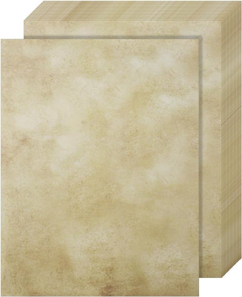 Vintage Briefpapier Set - 30 Vellen A4 Middeleeuws Kraftpapier, Dubbelzijdig Bedrukt, Perfect voor Uitnodigingen en Brieven