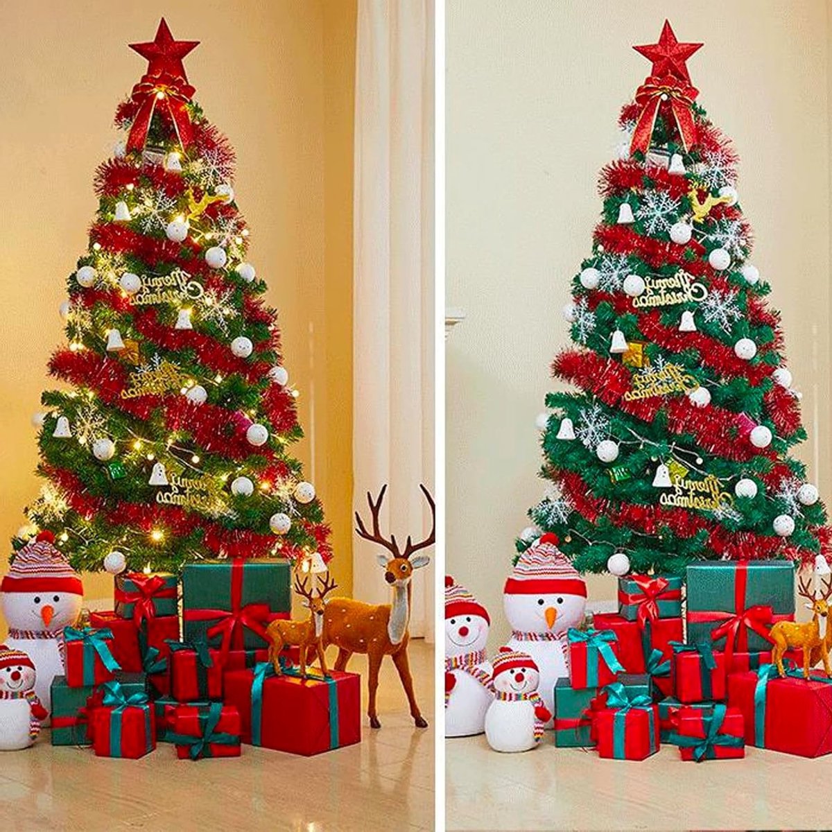 Lametta Slingers - Glanzende Decoratie voor Kerstboom - Zilverkleurig - Feestelijke Kerstversiering – foto 7