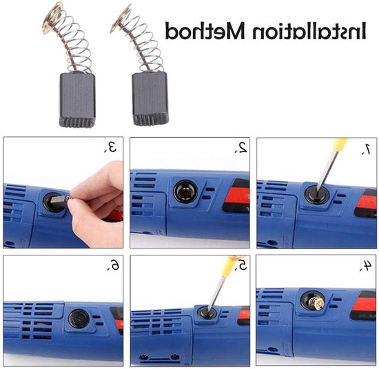 Vervangende Koolborstels voor Elektrische Motoren - 10 Stuks voor Gereedschap en Apparatuur