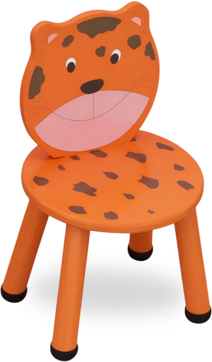 BDGoods® - Kleuterstoel Tijger voor in Kinderkamer - Peuter Speelgoed - Peuterstoel - Houten Peuterstoel - Kleuterstoel - Kinderstoel 2-4 Jaar - Peuter