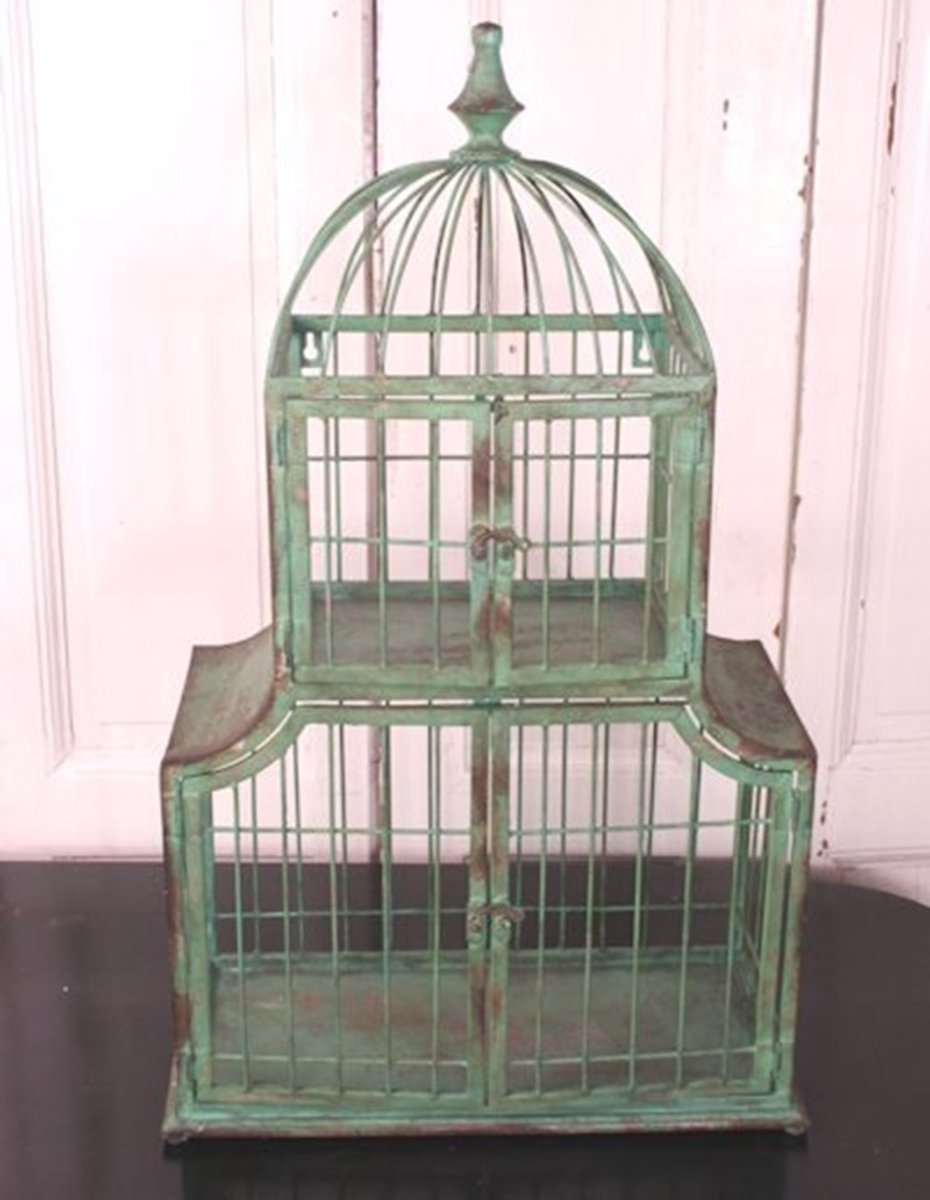 Vogelkooi 2 etages groen 39x19x64,5cm