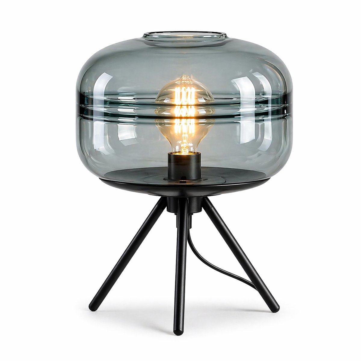 Tafellamp blauw glas - Bamled - 30 cm - sfeerverlichting - E27 - Blauw