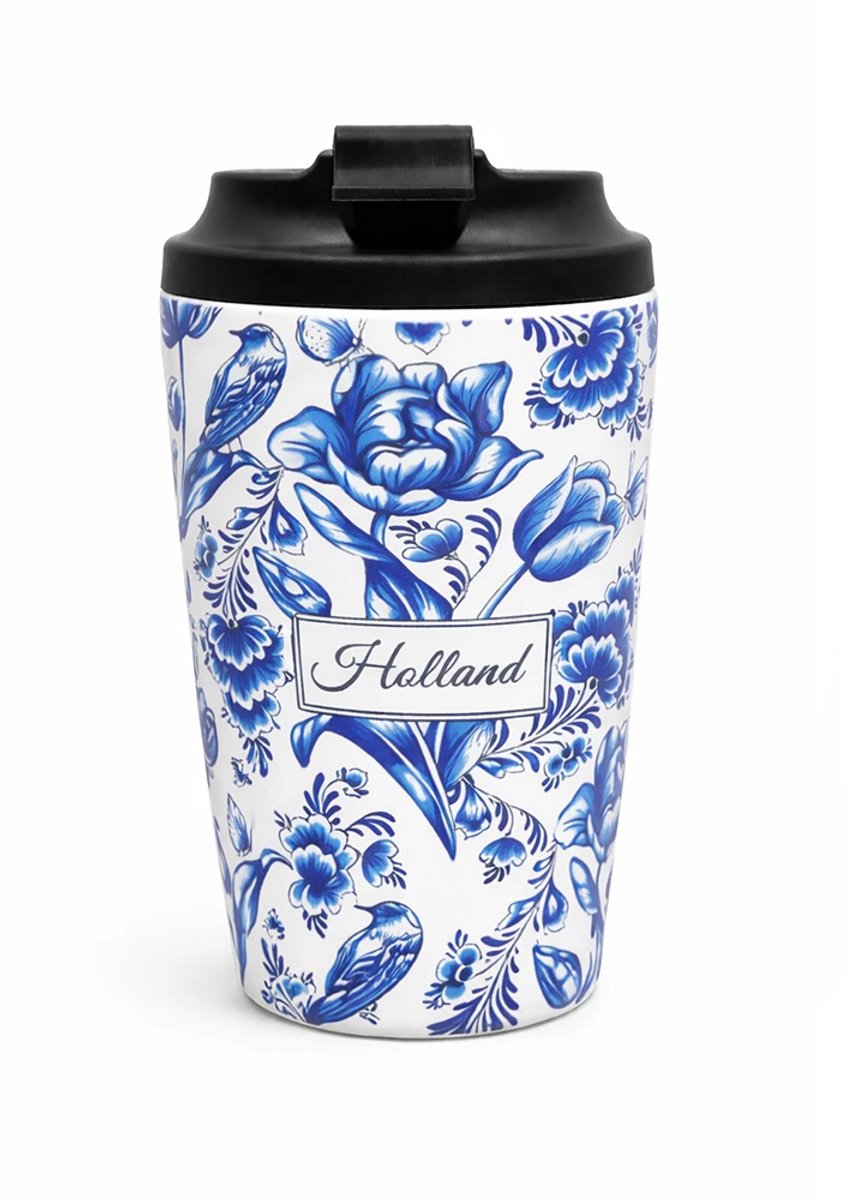 Coffee to go beker Holland delfts blauw - Mok / beker voor koffie - Holland souvenir