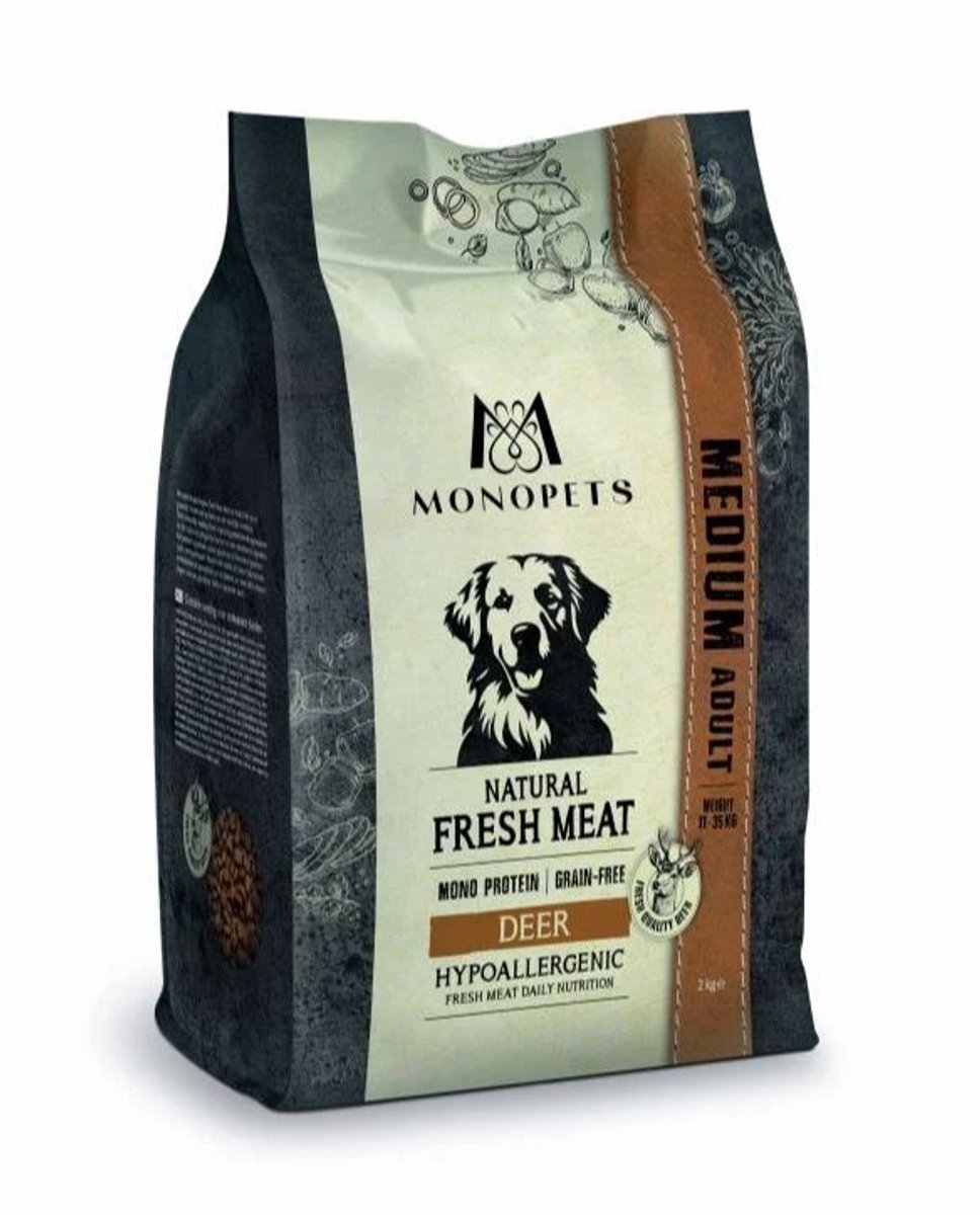 Monopets Monopets Fresh Meat Adult Medium Deer 12 kg - Hondenvoeding