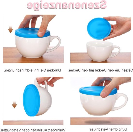 Set van 2 Herbruikbare Siliconen Dekens en Yogurtdeksels voor 150-500g Yogurtbekers, Ideaal voor Versheid en Bewaring van Merkloos — afbeelding 4