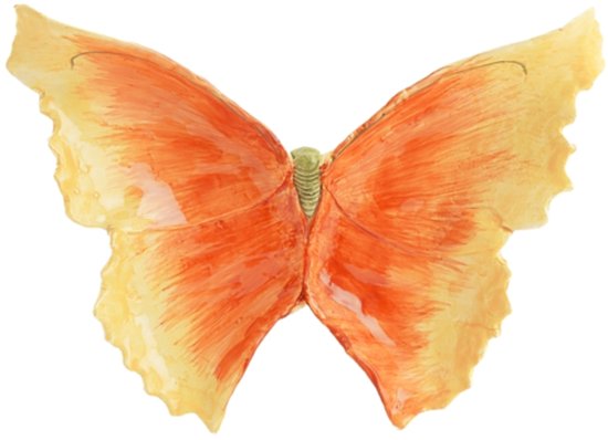 Schaal Vlinder 21.5 CM geel en oranje Light &Living