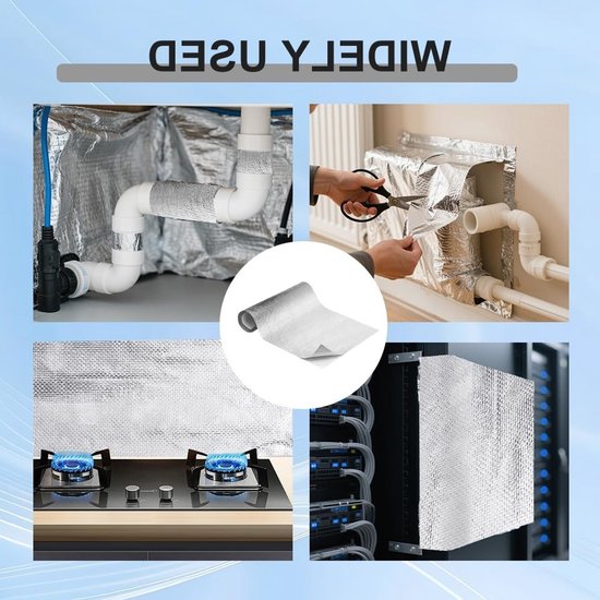 Zelfklevende Warmtebeschermmat van Aluminized Fiberglas Isolatie - Hoge Temperatuur Bescherming (60 x 280 cm) voor Veiligheid en Duurzaamheid van Merkloos — afbeelding 4