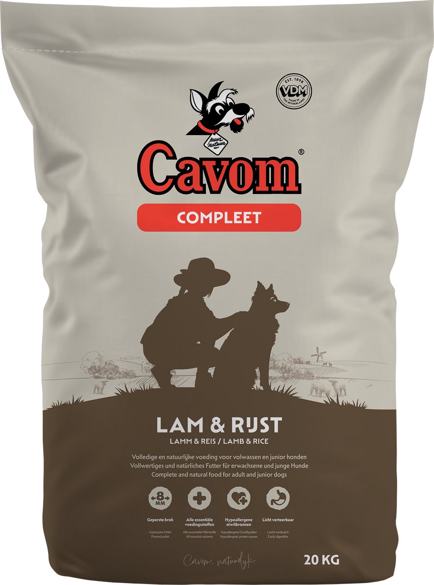 Bol.com Cavom compleet Lam & Rijst - geperste brokken - 20kg aanbieding