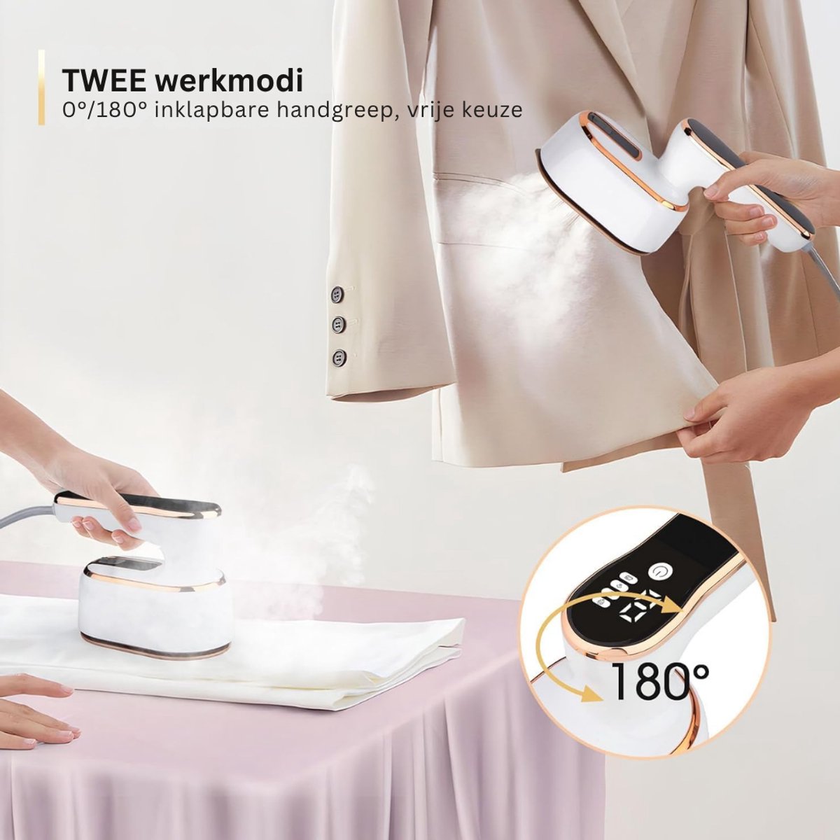 HEZIVO® Kledingstomer - Handstomer - Kleding Stomer - Droog en Nat Strijken - Snelle Opwarming - 1000W