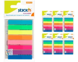 Stick'n - Smalle Film Index tabs - 6-pack - 45x8mm - 8x neon assorti kleuren - 960 tabs totaal