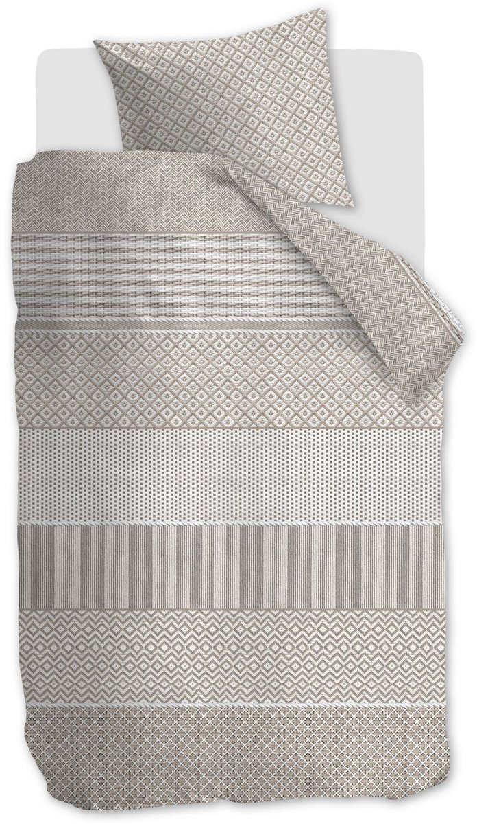 Rivièra Maison Francesco dekbedovertrek - Eenpersoons - 140 x 200/220 cm - Zand