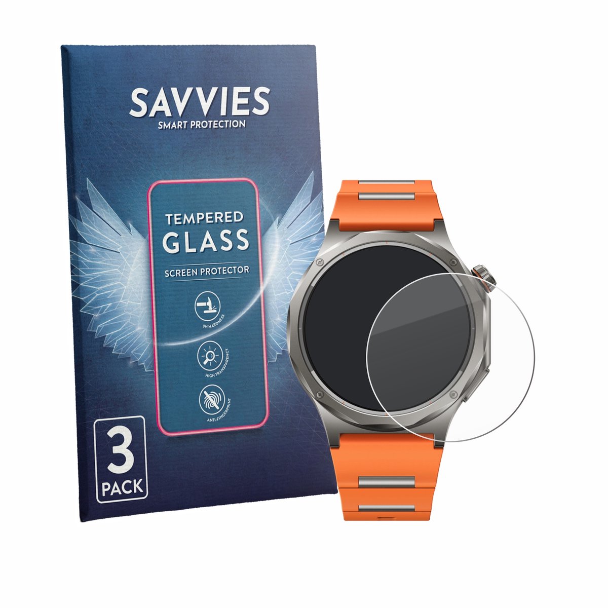 Savvies - Glas Screenprotector voor Oppo Watch X3 - Gehard Beschermglas 9H 3 Stuks