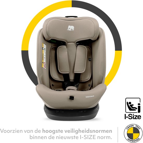 Deryan Clyde I-Size Autostoel - 40 tot 150 cm - Groep 0+/1/2/3 - Nougat van Merkloos — afbeelding 2