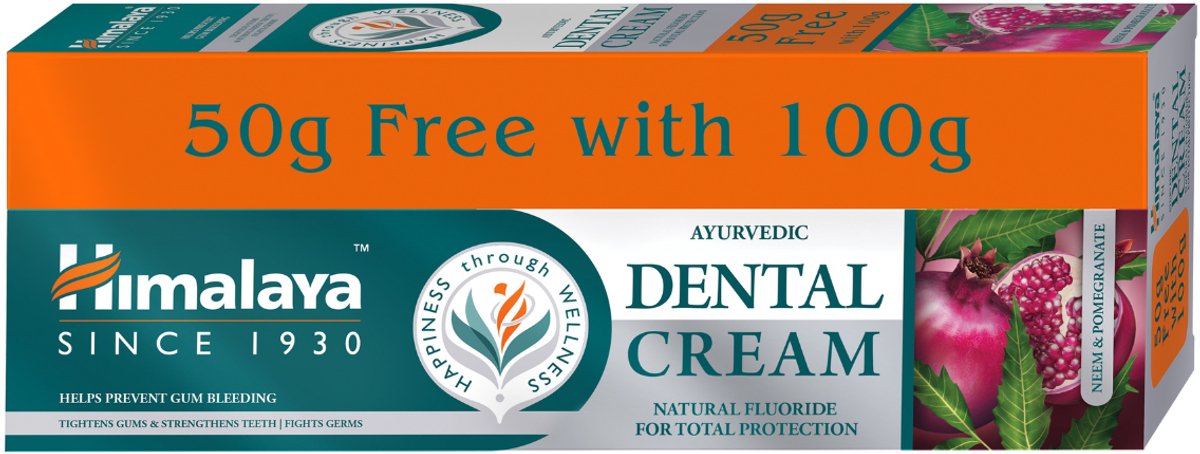 Himalaya Ayurvedic Dental Cream Neem & Granaatappel Tandpasta - 100 g - Toothpaste Neem & Pomegranate - Voorkomen van Bloedend Tandvlees en Dagelijkse Verzorging tegen Kiemen