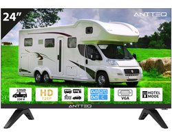 ANTTEQ AE24H5C-Q1 - 24 Inch (61 cm) HD LED TV - 12V & 230V - Geschikt voor Camper, Caravan & Vrachtwagen - DVB-S2/T2/C - Hotelmodus