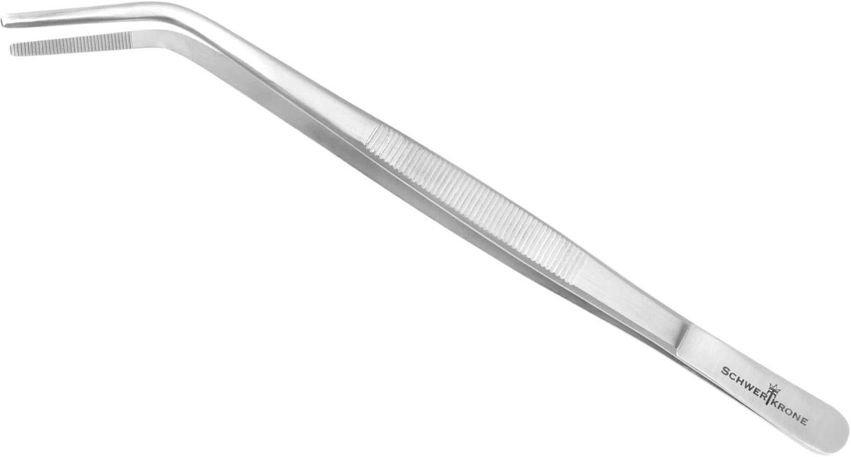 Swordkrone keukenpincet kookstift en grillpincet 25 cm roestvrij staal gebogen - gebogen
