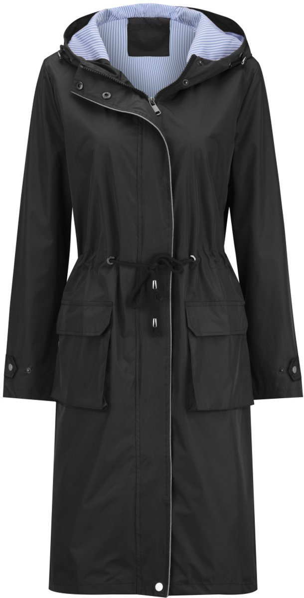 YUNCLOS Dames Lange Capuchon Trenchcoat - Trekkoord - XL
