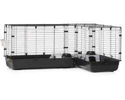 Savic Cubix Corner - Knaagdierkooi - Hoek L-vorm - Zwart - 148/100 x 50 x 63,5 cm