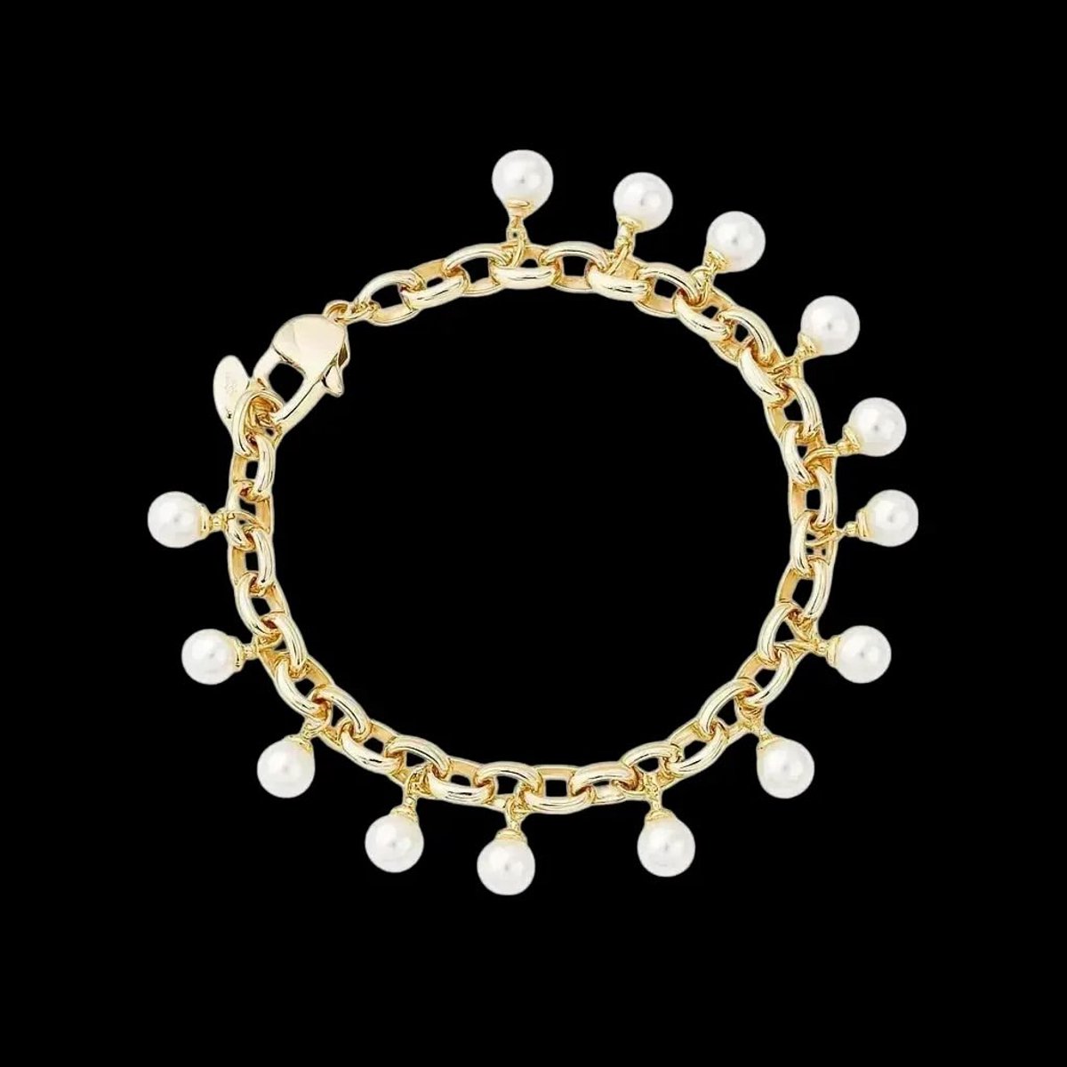 Victoria Valenza Goudkleurige Armband met Parels - Armband - Goudkleurig - Parel armband