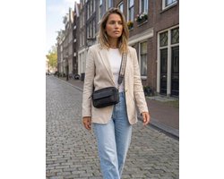 Lundholm tassen dames schoudertas dames crossbody tas zwart festival tasje zwart - telefoontasje dames - cadeau voor haar - vrouwen cadeautjes tip Moederdag Cadeautjes - tassenriem dames bag strap | Scandinavisch design - Sandviken serie