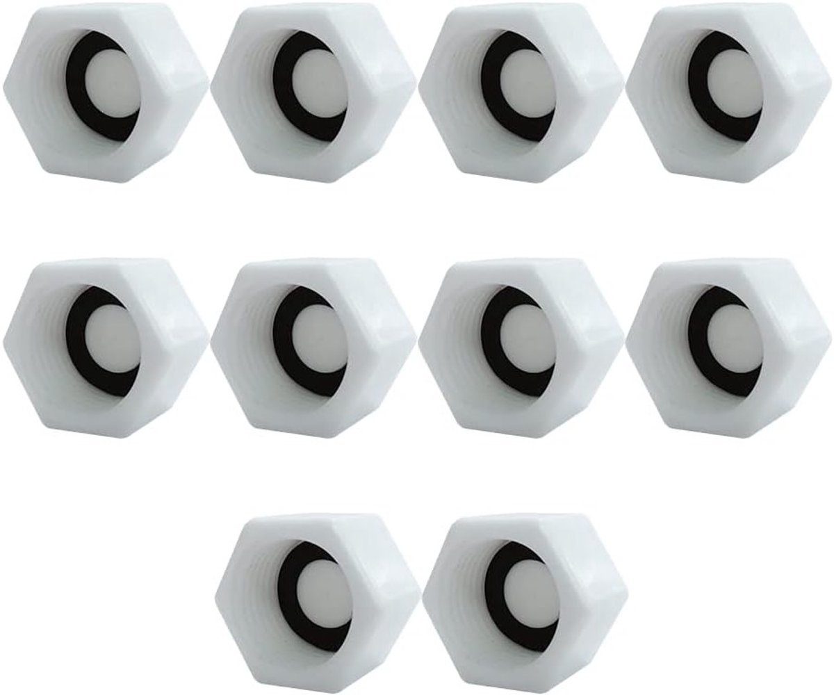 Afsluitdop - Schroefdraaddop - 10 stuks - G1/2 BSP - Zeskant - Slangsluitringen - Voor Afdichting Waterpijp - Fitting - Vrouwelijk - Buisdop - Grijs