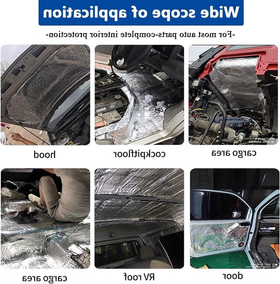 10 Stuks Aluminium Butyl Zelfklevende Anti-Bump Mat voor Auto Geluidsisolatie en Warmtebescherming 40cmx25cm — afbeelding 4