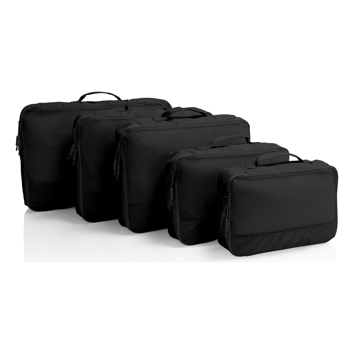 HEYS kledingzak EcoTex Packing Cubes Set 5pc Black zwart