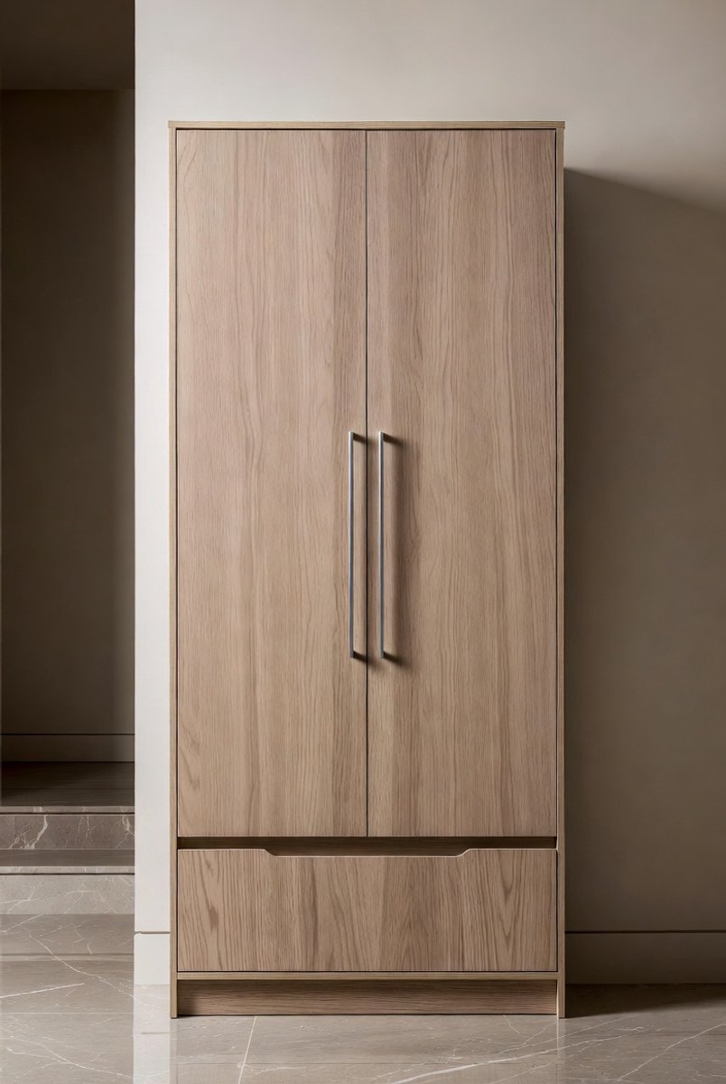 Smalle Kledingkast Sonoma Eiken 55x25x189 cm – Mobili Bella Moderne Hoge Garderobekast met Deuren & Planken – Ruimtebesparende Slaapkamer Kast – Houtlook Opbergkast voor Kleding & Accessoires