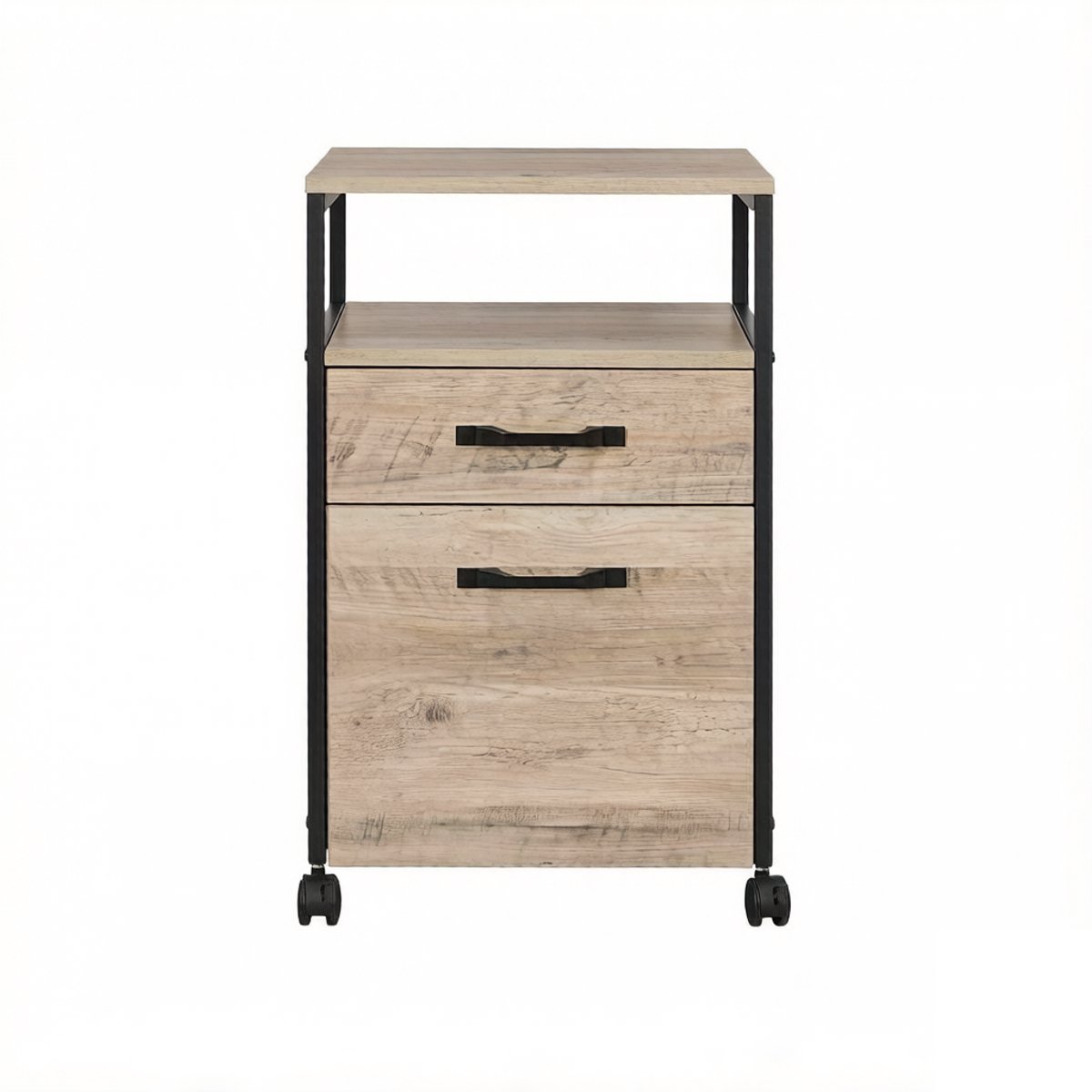 Mobiele kantoor archiefkast multifunctionele opbergkast industriële metalen frame 1 open p
