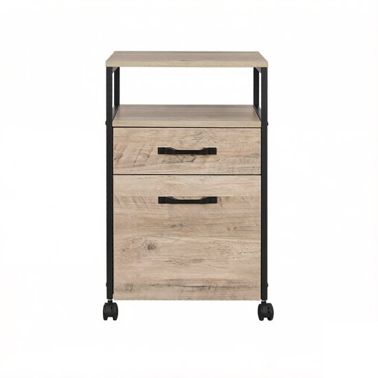 Archiefkast met 2 lades en een open vak. Afmetingen 41x45x66cm.
