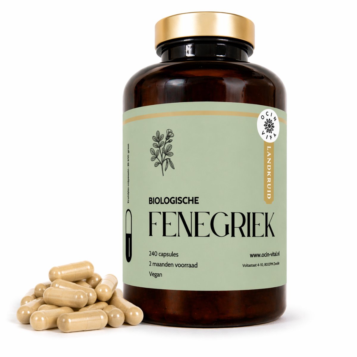 Fenegriek Capsules 240 stuks – 100% Biologisch Zaadpoeder – Plantaardig Supplement – Vegan – Ocin Vita