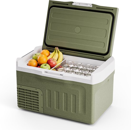Auronic Elektrische Koelbox - Compressor - 21L - 12V en 240 volt - Camping Koelkast - Frigobox Auto - Groen