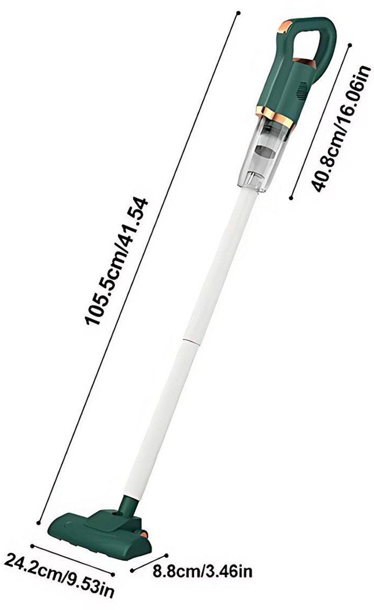 Draadloze Stofzuiger - 8500 Pa Zuigkracht - Steelstofzuiger - 75 W - 1500 Mah Lithiumbatterij - 700 ML Stofreservoir - Draadloze Handstofzuiger voor Thuisgebruik - Groen – foto 2
