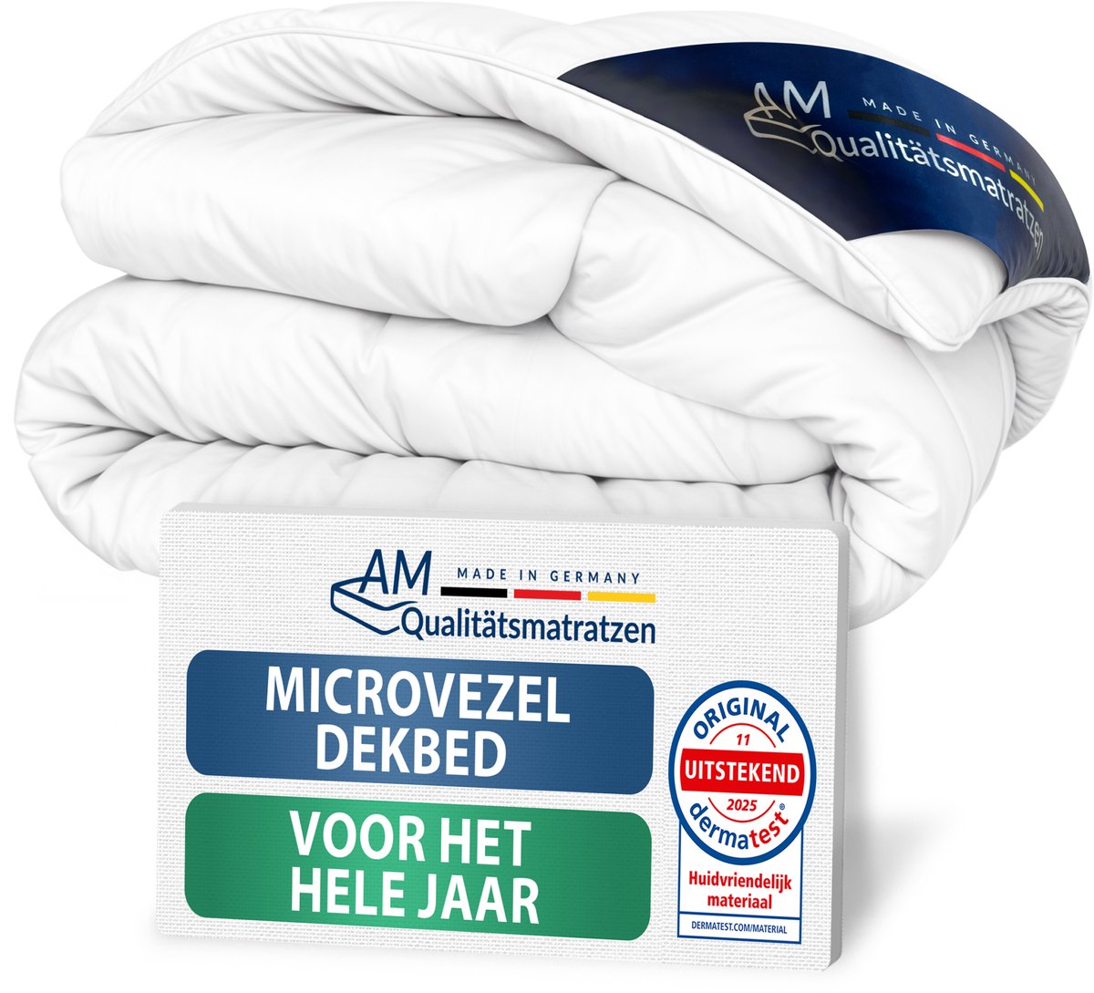 AM Qualitätsmatratzen Premium Microvezel All-Season Dekbed 135x200 - Made in Germany - Allergievriendelijk Dekbed met Sensofill Vulling - OEKO-TEX gecertificeerd Duvet 135x200 met 100% Katoenen Tijk
