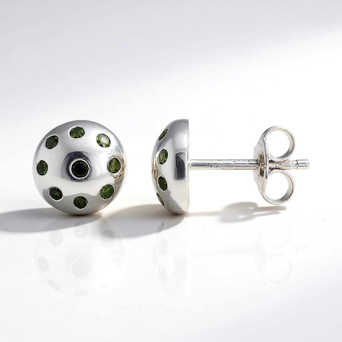Cavill - Zilveren Oorstekers - 925 Sterling Zilver - 0,2ct Smaragdgroene Diamanten Rond Briljant - Tijdloze Elegante Oorbellen Dames