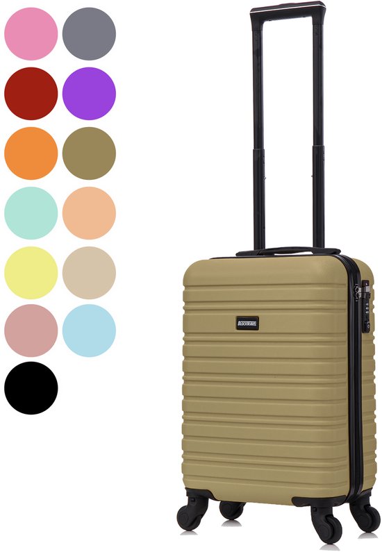 BlockTravel® Handbagage Koffer XS 29L Carryon Koffer - Trolley Handbagage Lichtgewicht 52cm - Reiskoffer met Wielen - Koffer Handbagage - Reistas met Wielen - Valies - TSA-slot - Olijf groen
