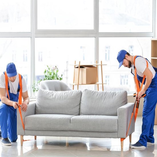 Draaghulpmiddelen set voor 2 personen, verstelbare draagriemen met schuimvest en antisliparmsteunen voor het verhuizen van meubels en apparaten, ideaal voor zware lasten en efficiënt verhuizen — afbeelding 5