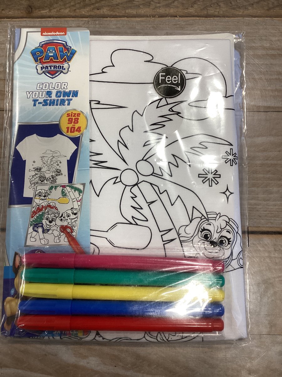 Kleur je eigen Tshirt Paw Patrol