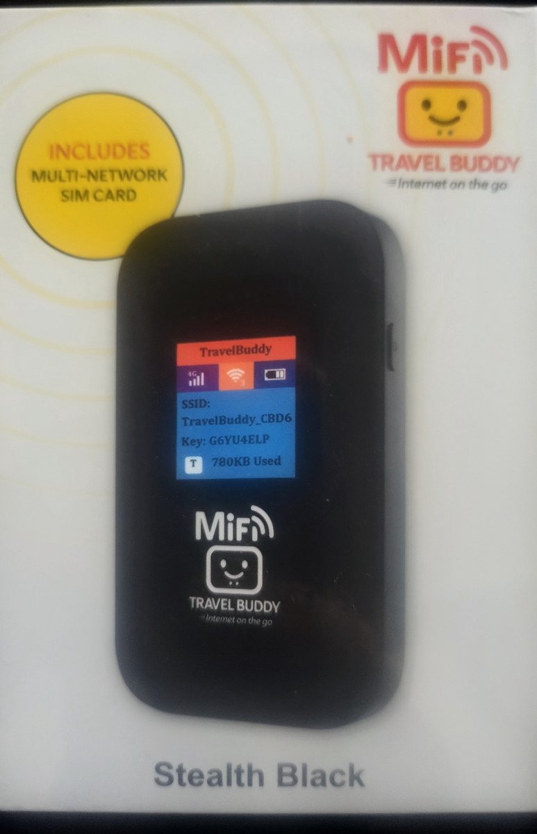 Travel Buddy Mifi Router Black 1GB World