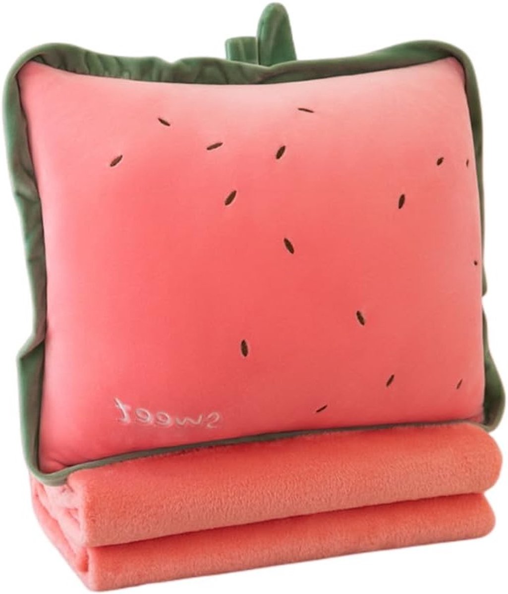 Reisdeken en Kussen Set, 3-in-1 Pluche Kussen met Warmte, Ideaal voor Kinderen, Vliegtuig, Trein en Thuisgebruik