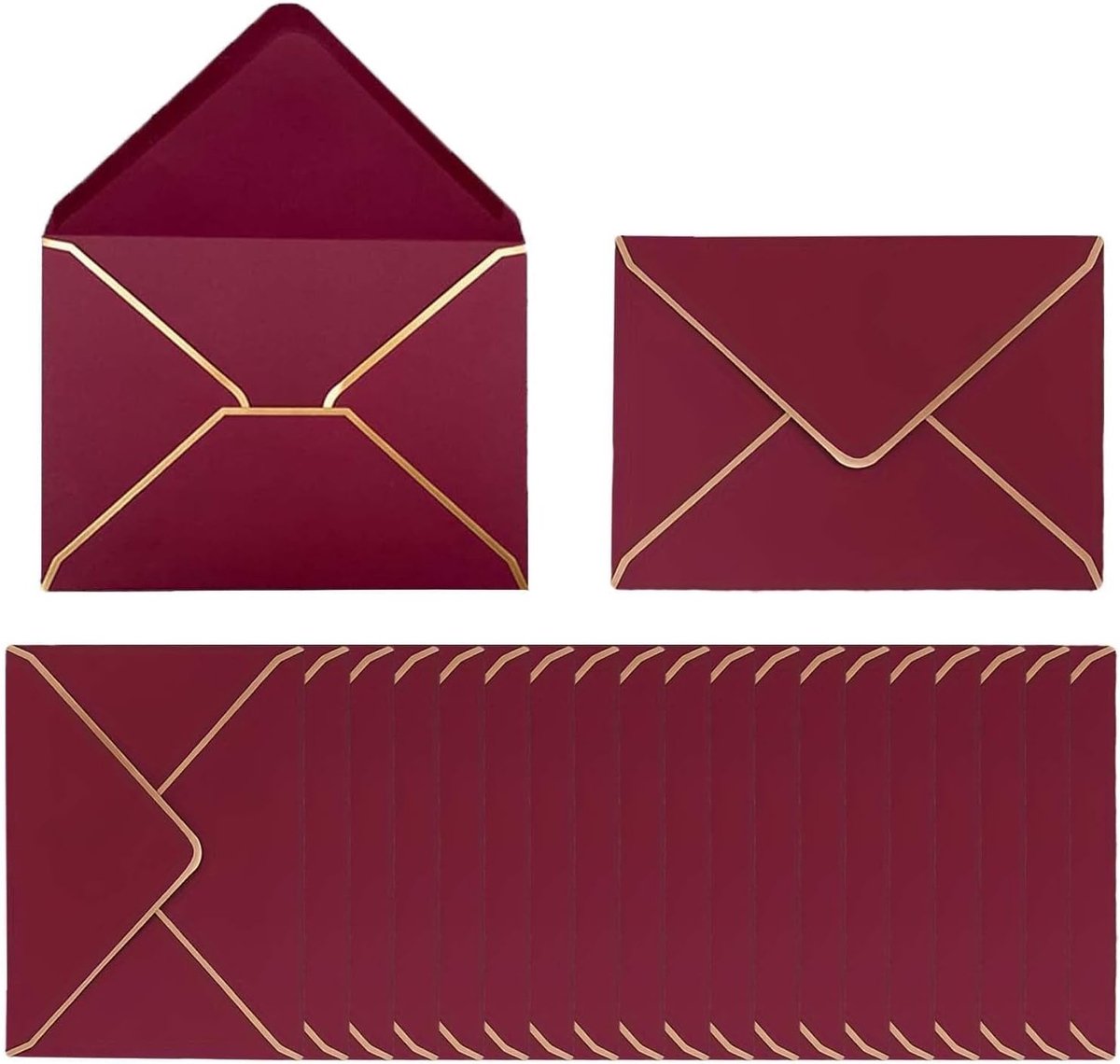Set van 50 Luxe Witte Uitnodiging Enveloppen 13.5 x 18.5 cm voor Trouwen, Verjaardagen en Afstuderen
