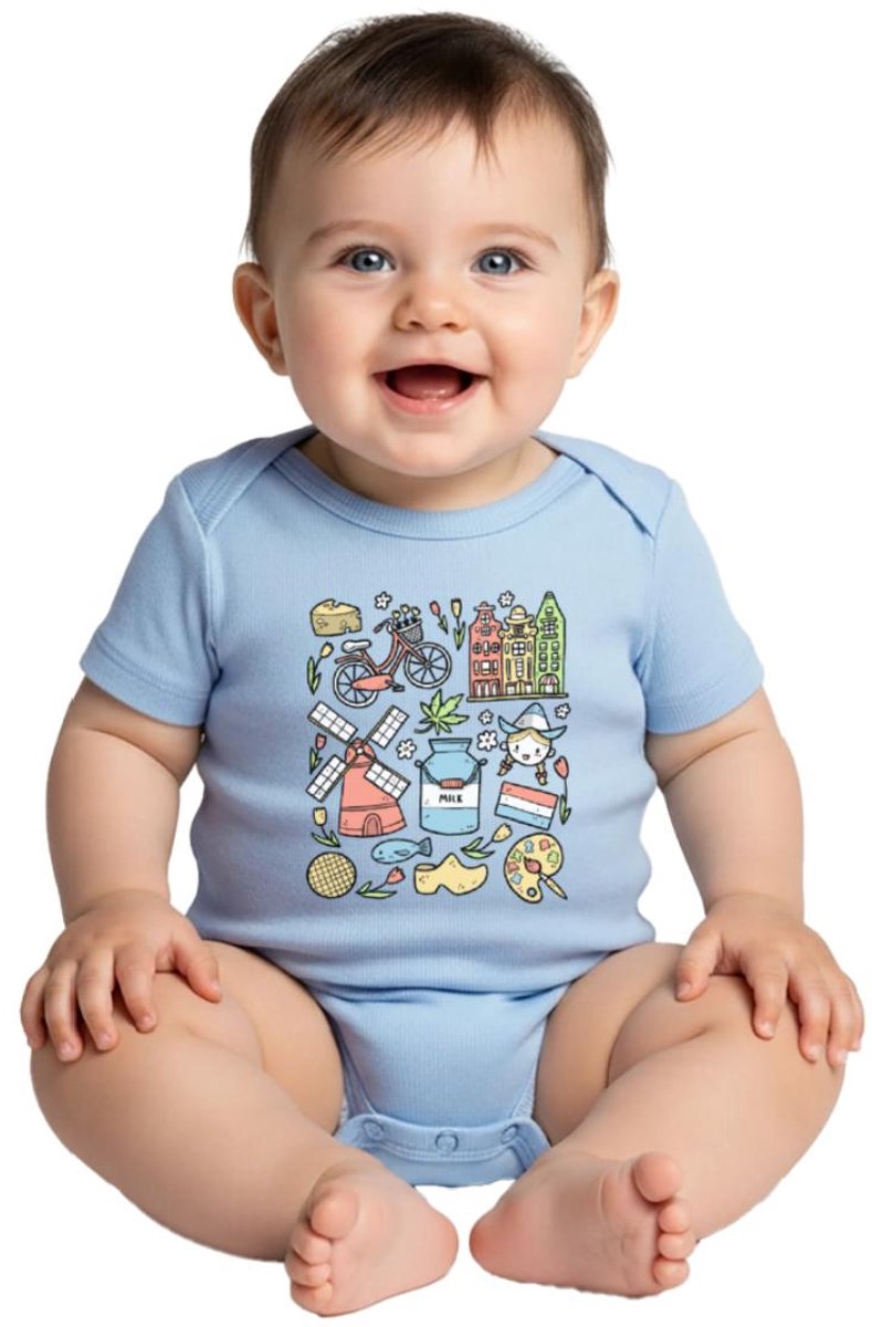 Nederland Holland Icons Baby Rompertje Met Korte Mouwen