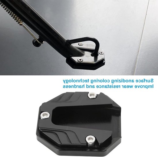 Zijstandaard Verlengingsplaat voor Motorfietsen - Versterkte Steun voor Stabiliteit en Veiligheid - Accessoires voor Scooters en Motoren — afbeelding 2