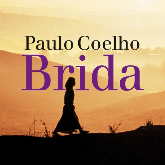 Boekomslag van Paulo Coelho's Brida met een silhouet van een vrouw in een zonsondergang.