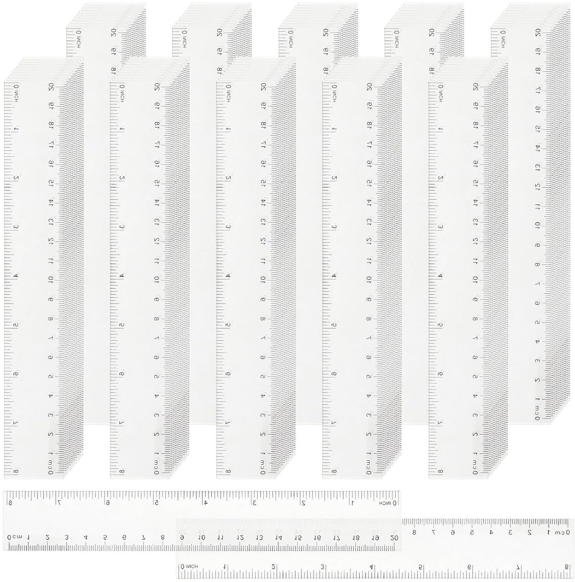 100PCS 20cm/8 Inch Transparante Plastic Linialen, Meten, Kantoorbenodigdheden en Schoolartikelen