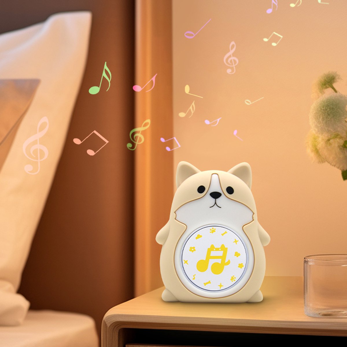 GoGoldPro White Noise Machine Baby - Kat - Slaaptrainer met 20 Geluiden & Nachtlamp - Draagbare Geluidstherapie - Timer & USB-C Oplaadbaar - Slaaphulp Baby & Volwassenen