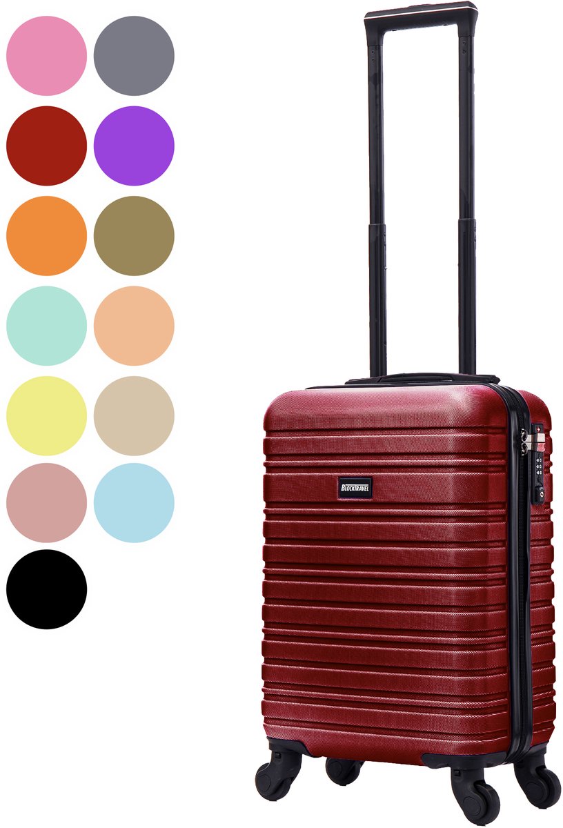 BlockTravel® Handbagage Koffer XS 29L - Trolley Handbagage Lichtgewicht 52cm - Afneembare Wielen - TSA-slot - Reiskoffer Handbagage - Trolley op Wieltjes - Valies - Reiskoffer met Wielen - Rood