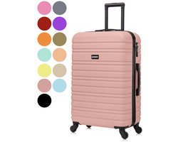 BlockTravel BlockTravel® Reiskoffer Groot 74L - Grote Koffer met TSA-slot - Reiskoffer met Wielen - Valies Grote Koffer - 4 Spinner Wielen - Lichtgewicht Koffer - Rose goud